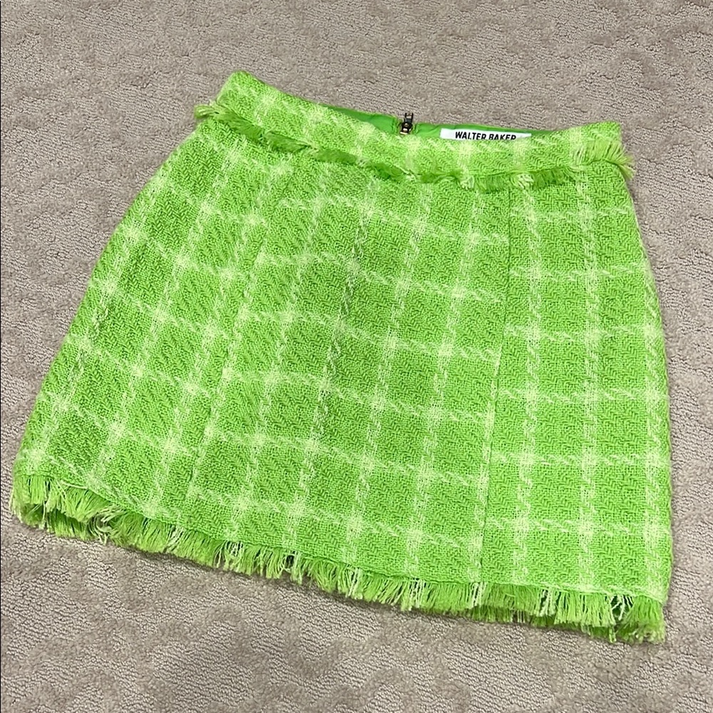 Walter Baker Tweed Laurette Skirt in pear electric green size 4 small